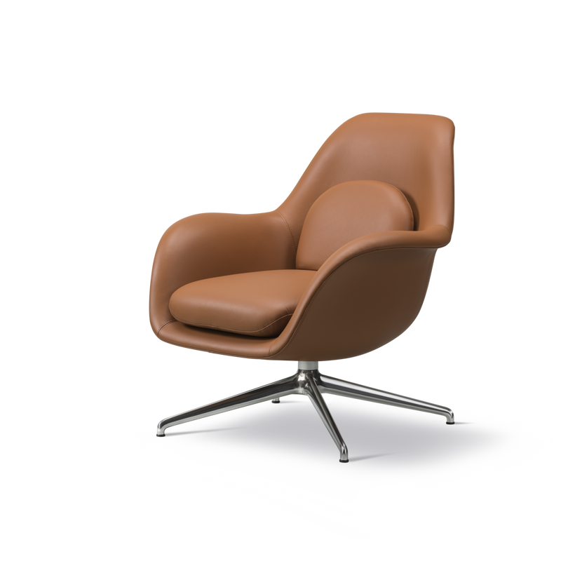Swoon Lounge Swivel Chair - Petit - Leather Shell - OUTLET