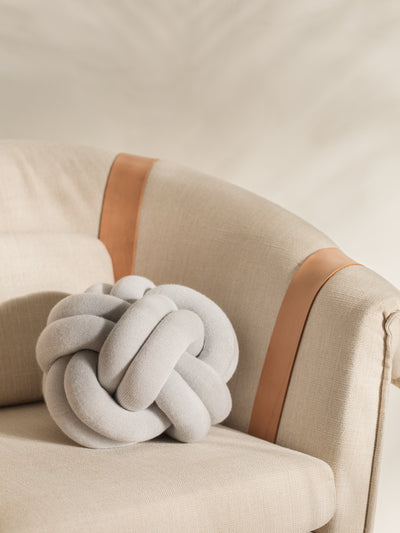 Knot Cushion - White Grey - OUTLET