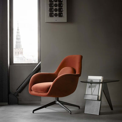 Swoon Lounge Swivel Chair - Petit - Leather Shell - OUTLET